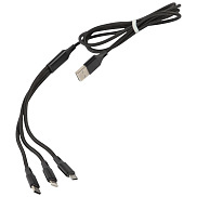 Дата-кабель USB Мобилити 3 в 1 Type-С+Lightning+micro USB 1,2м 2А нейлоновая оплетка