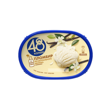 БЗМЖ Мороженое 48 копеек 12% 419г Пломбир ванна