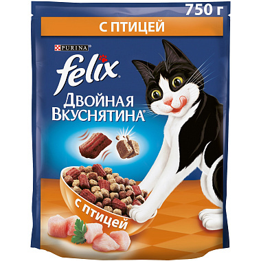 Корм для кошек Felix Двойная вкуснятина 750г птица