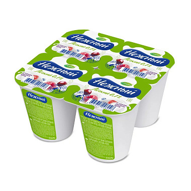 БЗМЖ Йогуртный продукт Нежный Легкий пастеризованный 0,1% 95г с соком лесных ягод