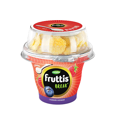 БЗМЖ Йогуртный продукт Fruttis 2,5% 165+10г малина-черника с топпером