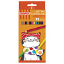 Карандаши цветные Пифагор 12 цветов пластиковые заточенные 3 дизайна Жираф/Лесные жители/Котик